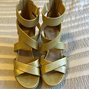 Ugg wedges EXCELLENT condition with tassles, 4" Wedge heel